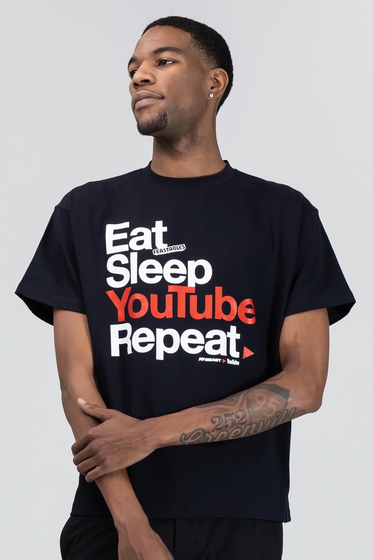EAT SLEEP REPEAT TEE - BLACK